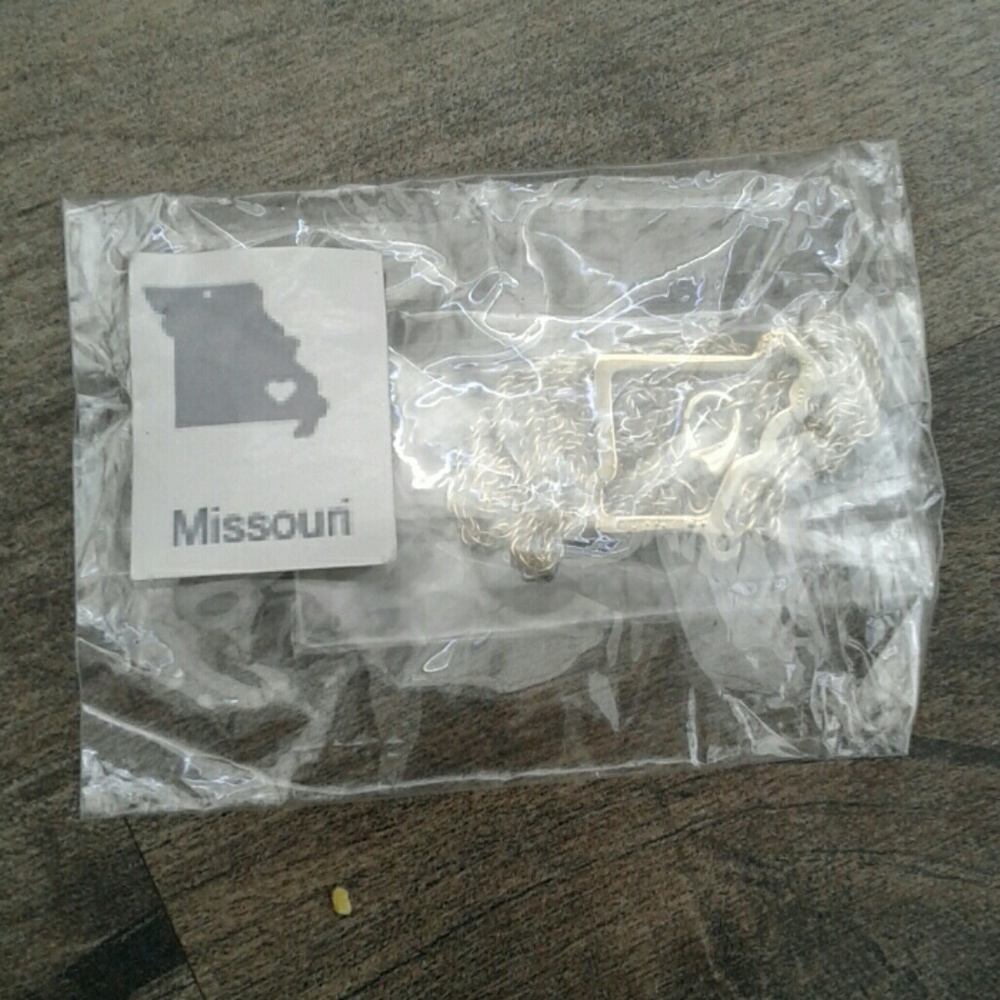 Brand new Missouri shape state necklace gold